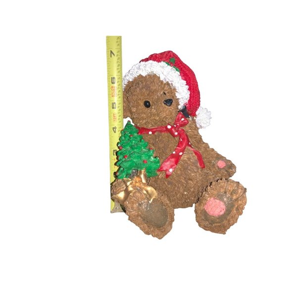 Santa Bear Table Top Decoration-  Bear with Santa Hat- 7 inch - Picture 10 of 10